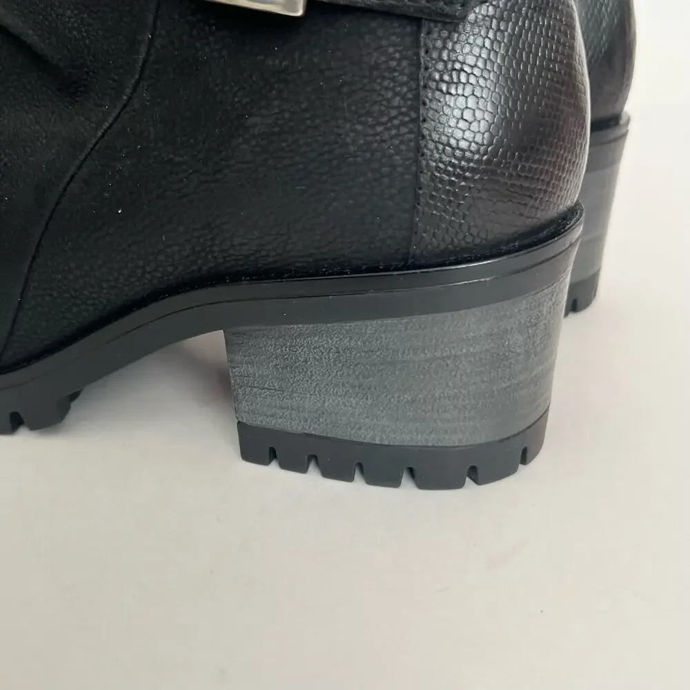 Miz Mooz Marjorie Leather Wraparound Ankle Strap Moto Boots Size 42 EU - Picture 7 of 14